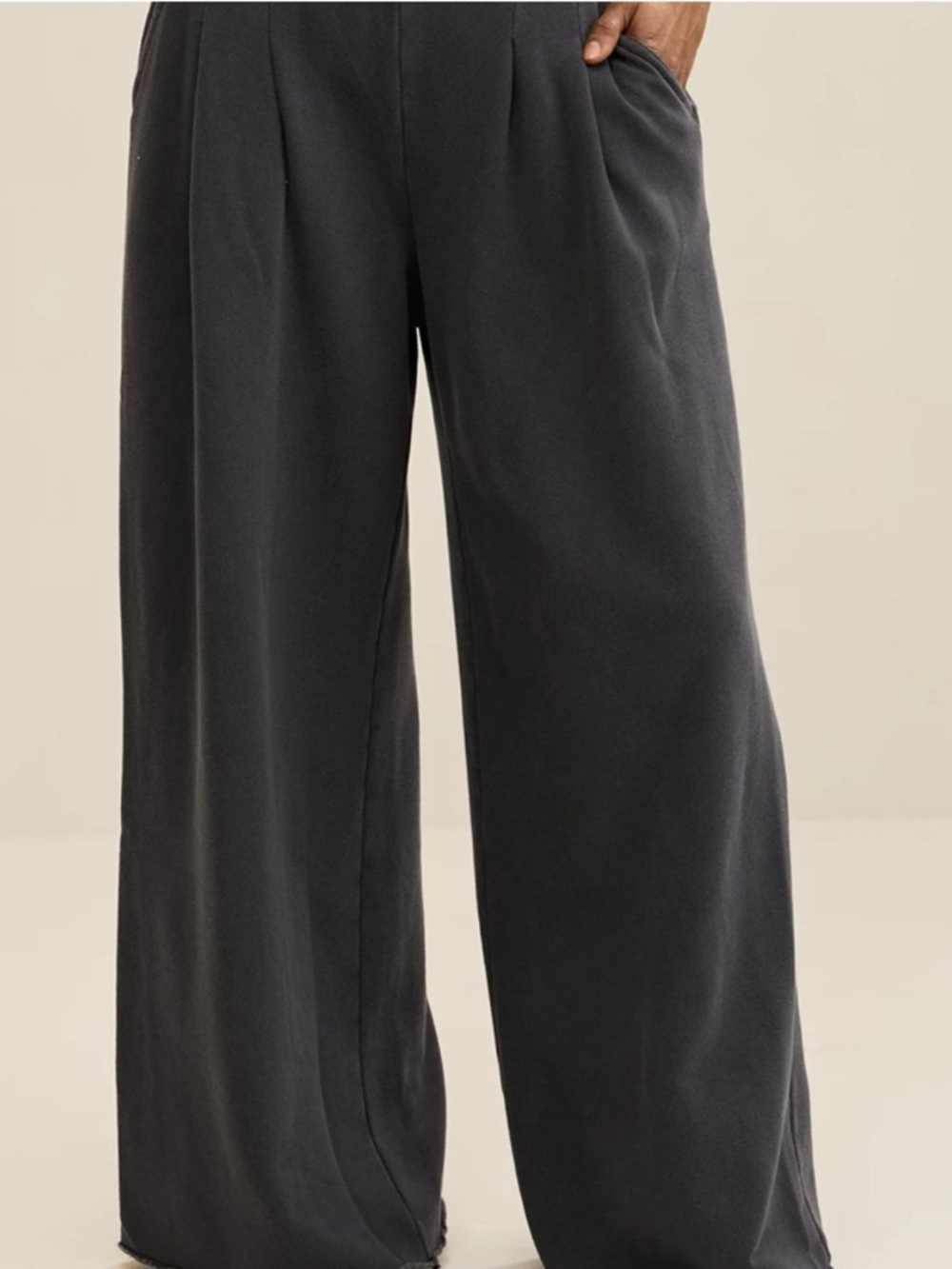 aerie Charcoal Wide-Leg Pants
